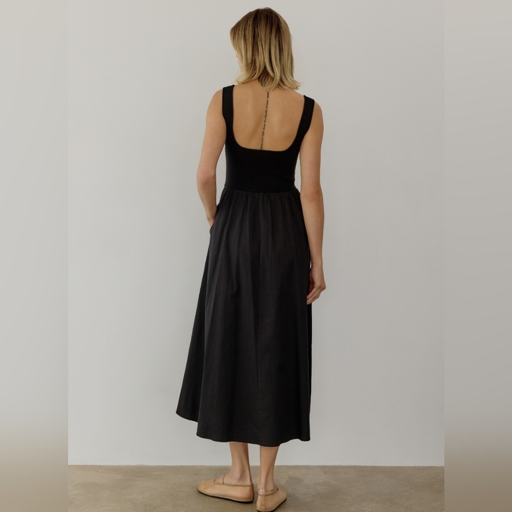 All Row Lucinda Black Midi Market Dress Size Small Minimalist Preppy Neutral - Picture 12 of 15